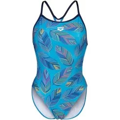 Arena Falling Leaves Swimsuit Booster Back Femme Turquoise